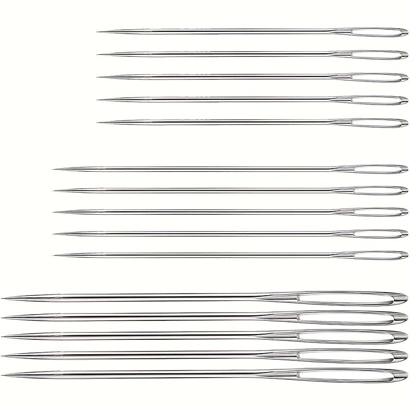 17pcs Hand Sewing Needle Set Big Eye Needle Bottle Leather Needle Embroidery