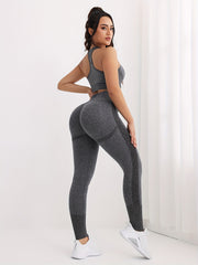 Slim Fit Yoga Set Crop Top & Seamless Fitness Pant Sports Suit