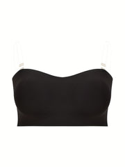 2 Pack Seamless Bandeau Bras for Women Plus Size, No Slip Ultra Soft Lightweight
