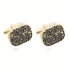 Floral Stripe Men's French Shirt Cufflinks