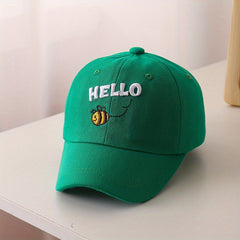 Kids Bee Embroidered Baseball Cap Sun Protection Hat