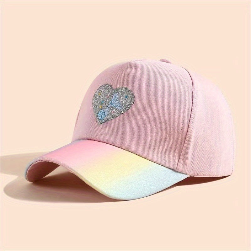 Kids Rainbow Embroidered Love Baseball Cap Visor