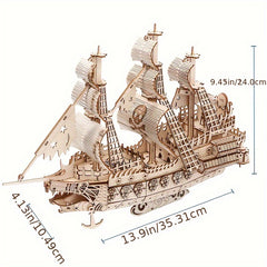 3D Wooden Flying Dutchman Puzzle Toy