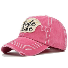 Letter Embroidery Patch Baseball Distressed Washed Vintage Sports Hat