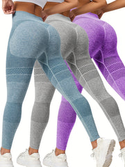 3pcs Seamless High Waist Fitness Leggings Hip Lifting Gym Sports Pants