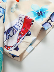 Tropical Hawaiian Shirt Men's Short Sleeve Button Up Beach Vacation Shirt
