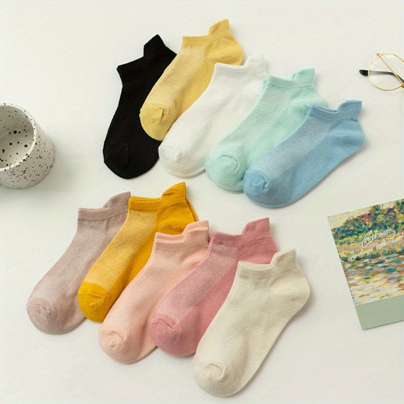 10 Pairs Girls Summer/Autumn Breathable Casual Socks