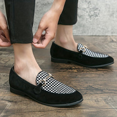 Men's Plaid Bit Loafer Shoes Casual Dress Shoes