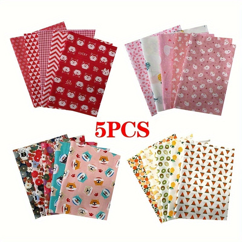 5pcs Japanese Style Cloth Set for DIY Sewing Scrapbooking Quilting Craft