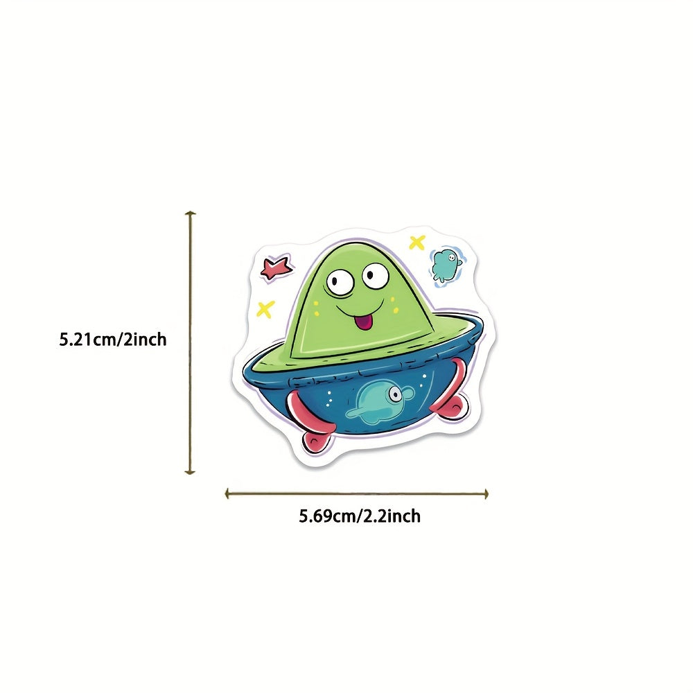50pcs Gradient Planet Stickers for Kids Waterproof Sticker Pack