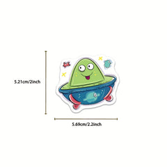 50pcs Gradient Planet Stickers for Kids Waterproof Sticker Pack