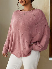 Eyelet Embroidered Bat Sleeve Sweater