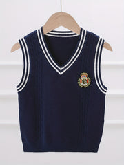 Boys V Neck Knitted Cotton Sweater Vest