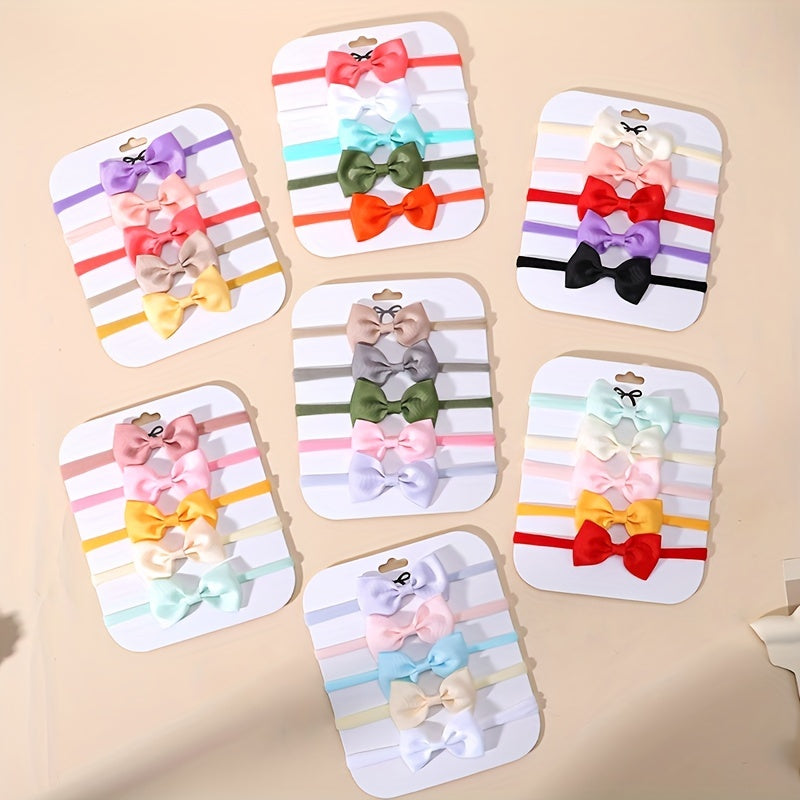 5pcs Candy Bow Headband Hair Accessories for Girls