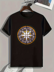 Symbol Pattern Print Men's Sports T-shirt for Fitness
