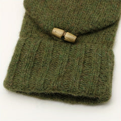 Warm Wool Knit Fingerless Gloves for Men and Women