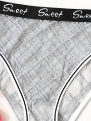 7pcs Plaid Lace Briefs Stretchy Intimates Panties Women's Lingerie