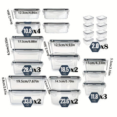 24pcs Microwave Safe Plastic Fruit Storage Box For Grains Flour And Sugar