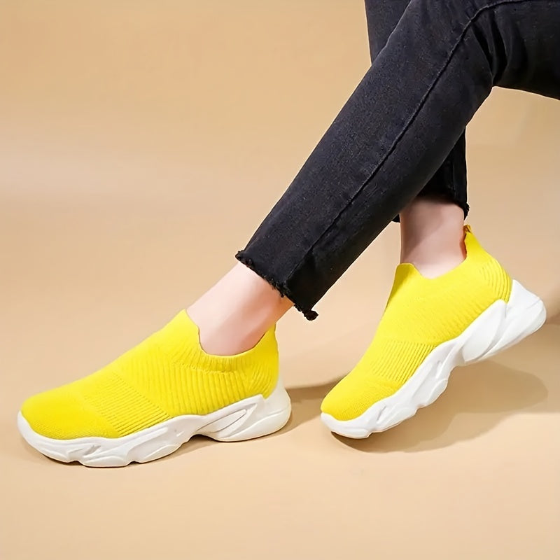Women's Lightweight Knitted Running Shoes Breathable Low Top Sneakers