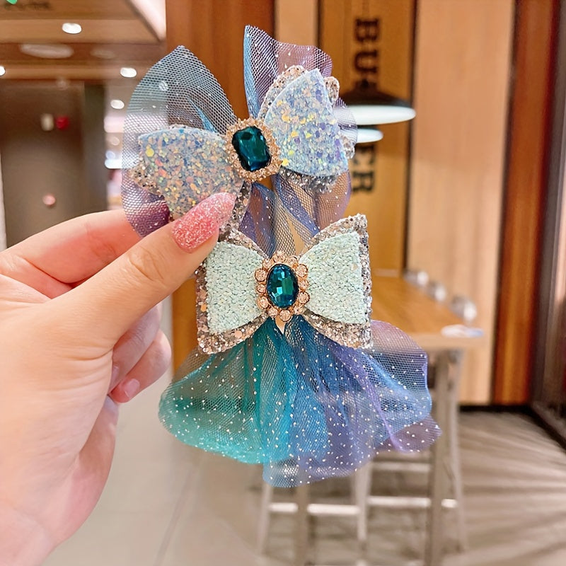 Princess Hairpin Girls Bow Snowflake Headdress Sweet Hair Clip