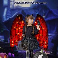 LED Glowing Wing Demon Angel Cosplay Prop Halloween Red Devil Wings