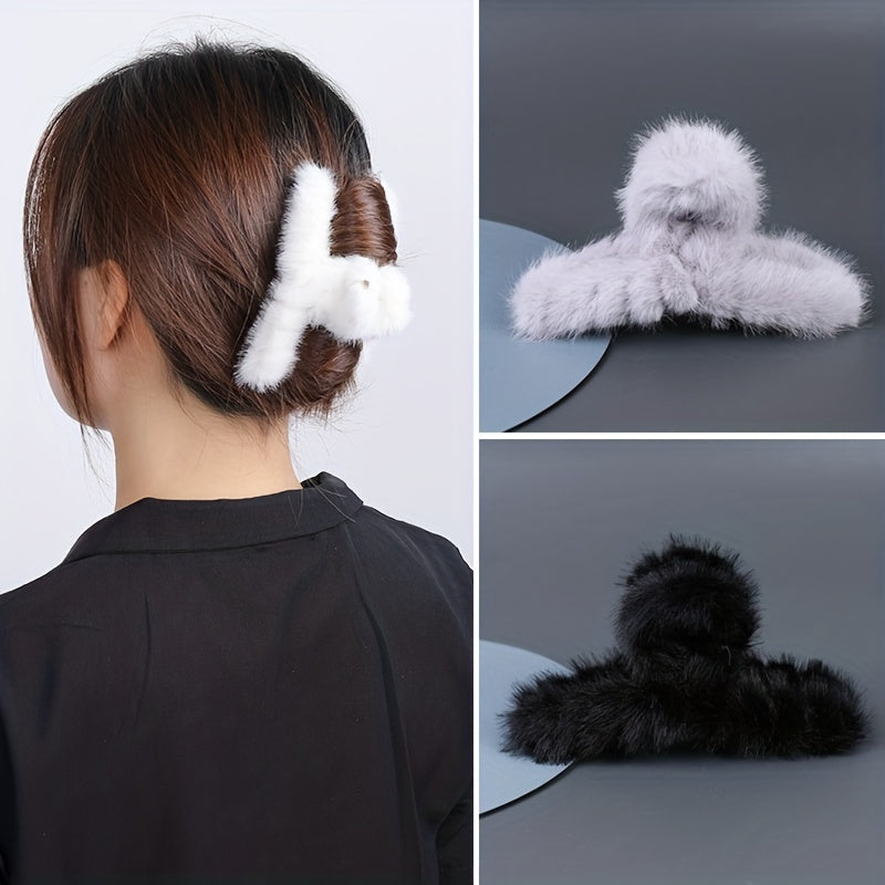 Velvet Back Head Hair Clip Shark Claw Hair Accessories For Women Girls