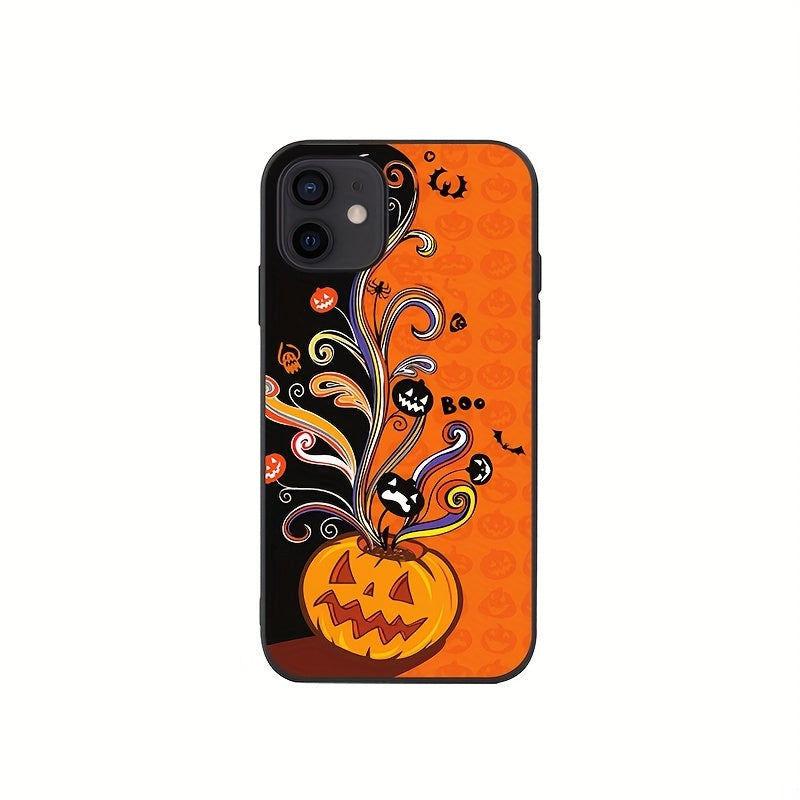Scary Pumpkin Bat Pattern Anti-Scratch Case for iPhone 11 12 13 14