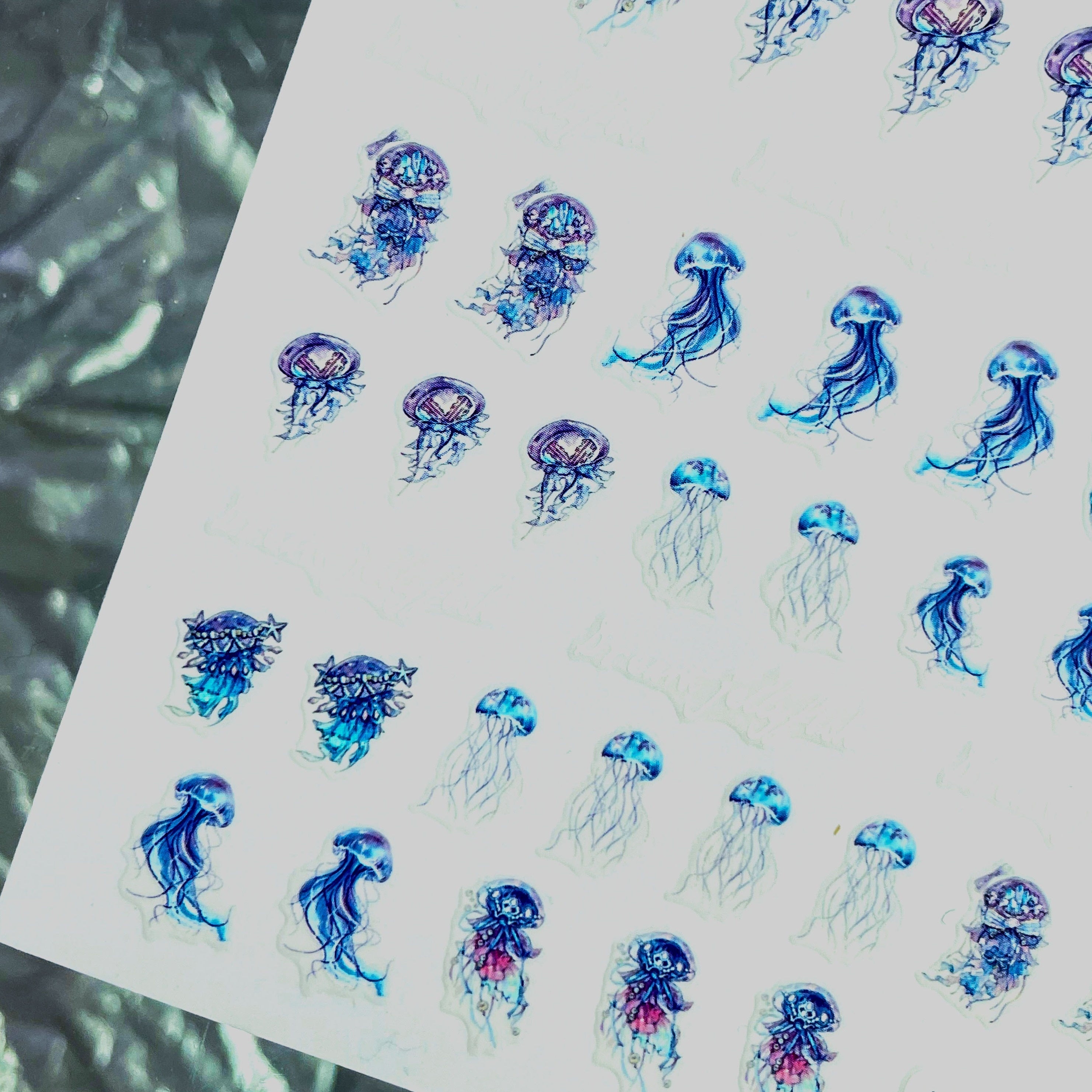 Jellyfish Sticker Nail Art Stickers Decals Fun Toy For Girls