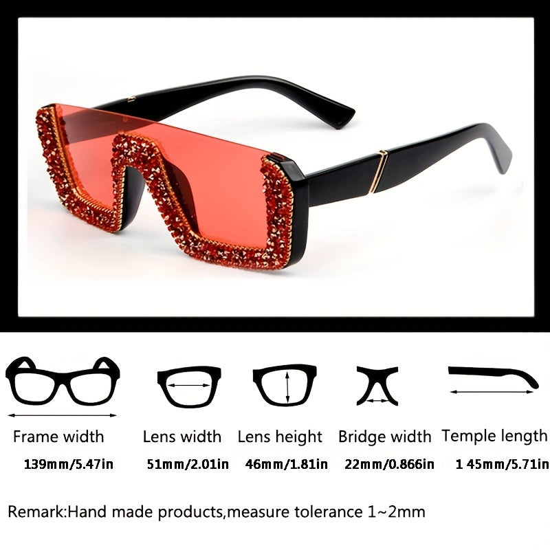 Y2K Rhinestone One Piece Sunglasses Gradient Glasses UV400
