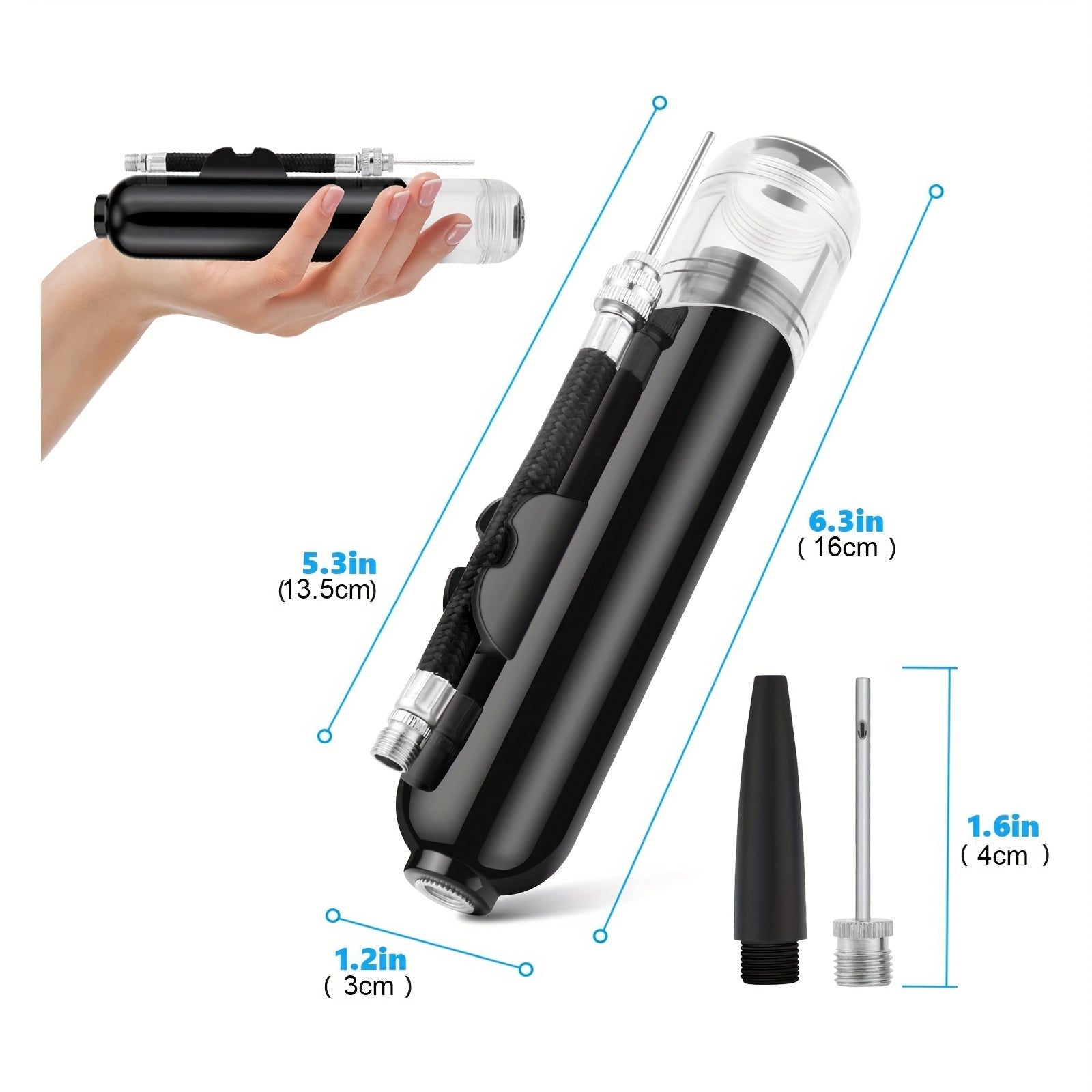 Sport Ball Air Pump with Pin Holder for Basketball Soccer Volleyball
