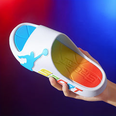 Men's Color Block Slides Ultra Soft Slippers for Outdoor Activities