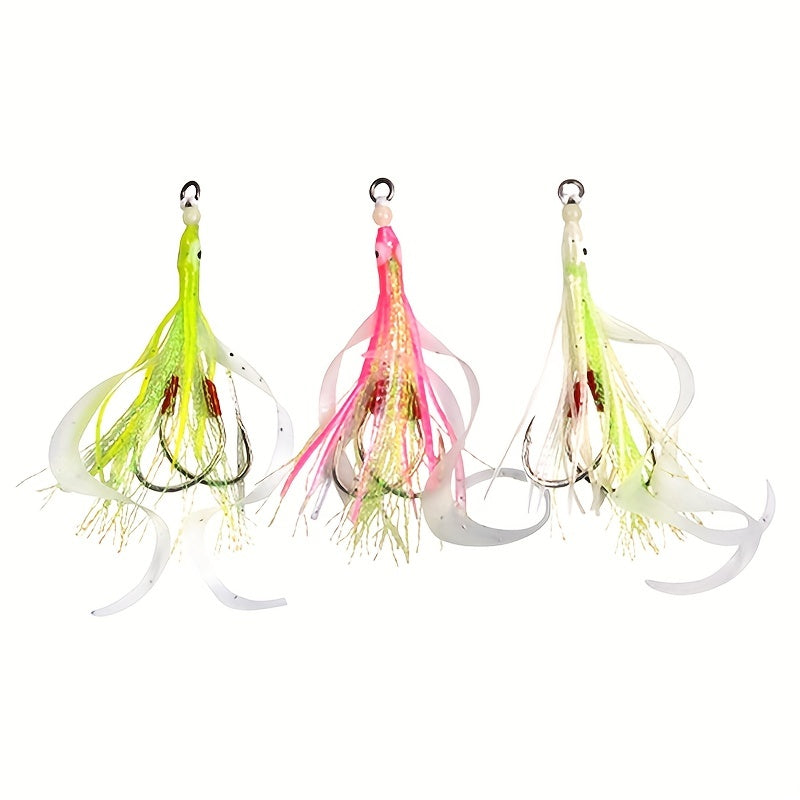 Luminous Squid Skewer Hook for Deep Sea Boat Fishing