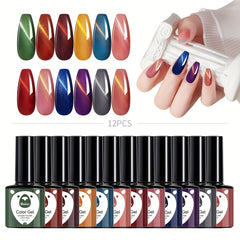 Gel Nail Polish Starter Kit 12 Colors - Cat Eye Gel Varnish Set