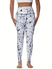 High Waist Sports Leggings Tummy Control Printed Pants for Women