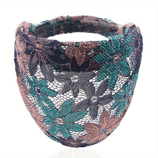 Floral Lace Headband Wide Hair Band Vintage Hair Accessories For Women Girls