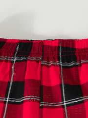 Girls Plaid Elastic Waist Soft Shorts for Summer