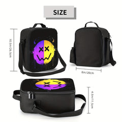 Pattern Insulated Lunch Bag Portable Reusable Cooler for Office Picnic Outdoor