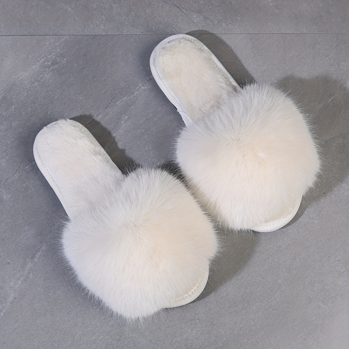 Women's Warm Plush Slippers Open Toe Bedroom Shoes
