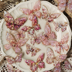 20pcs Ice Crystal Laser Butterfly Stickers for DIY Handbook Mat