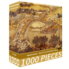 1000pcs Jigsaw Puzzle Ancient Chinese Town Traditional Architecture & Festive At