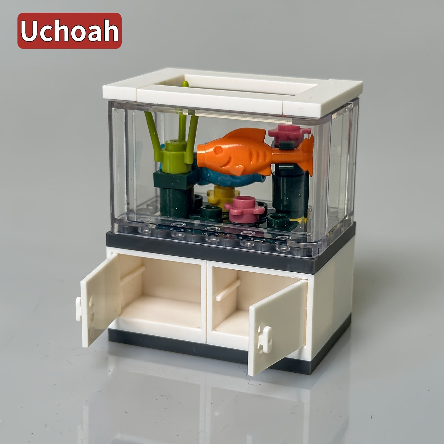Creative Fish Tank Building Block Toy Aquarium Lizard Tank Model