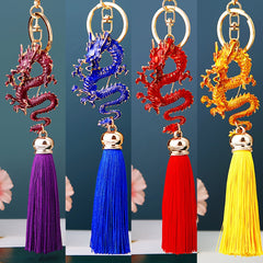 Tassel Lucky Dragon Keychain for Christmas Parties