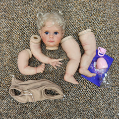 DIY Unassembled Reborn Doll Kit with Rooted Hair & 3D Painted Skin