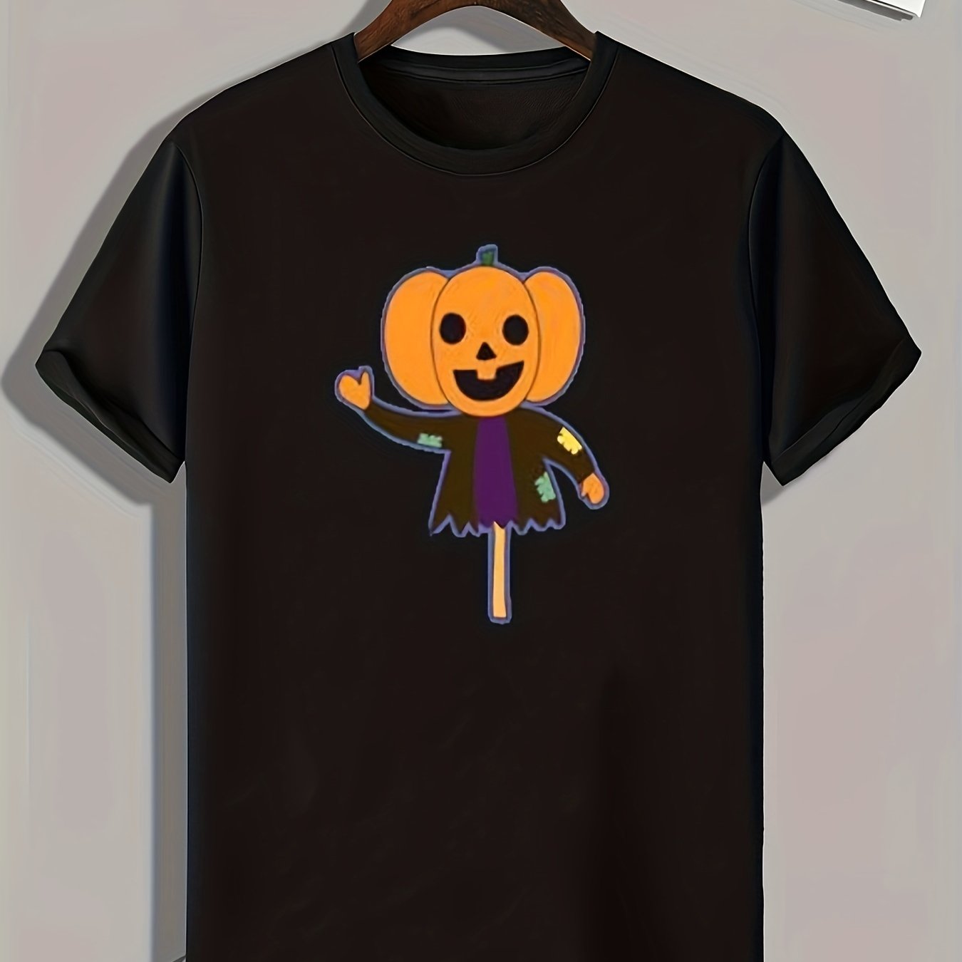 Halloween Pumpkin Print Men's Graphic T shirt Casual Comfy Tees