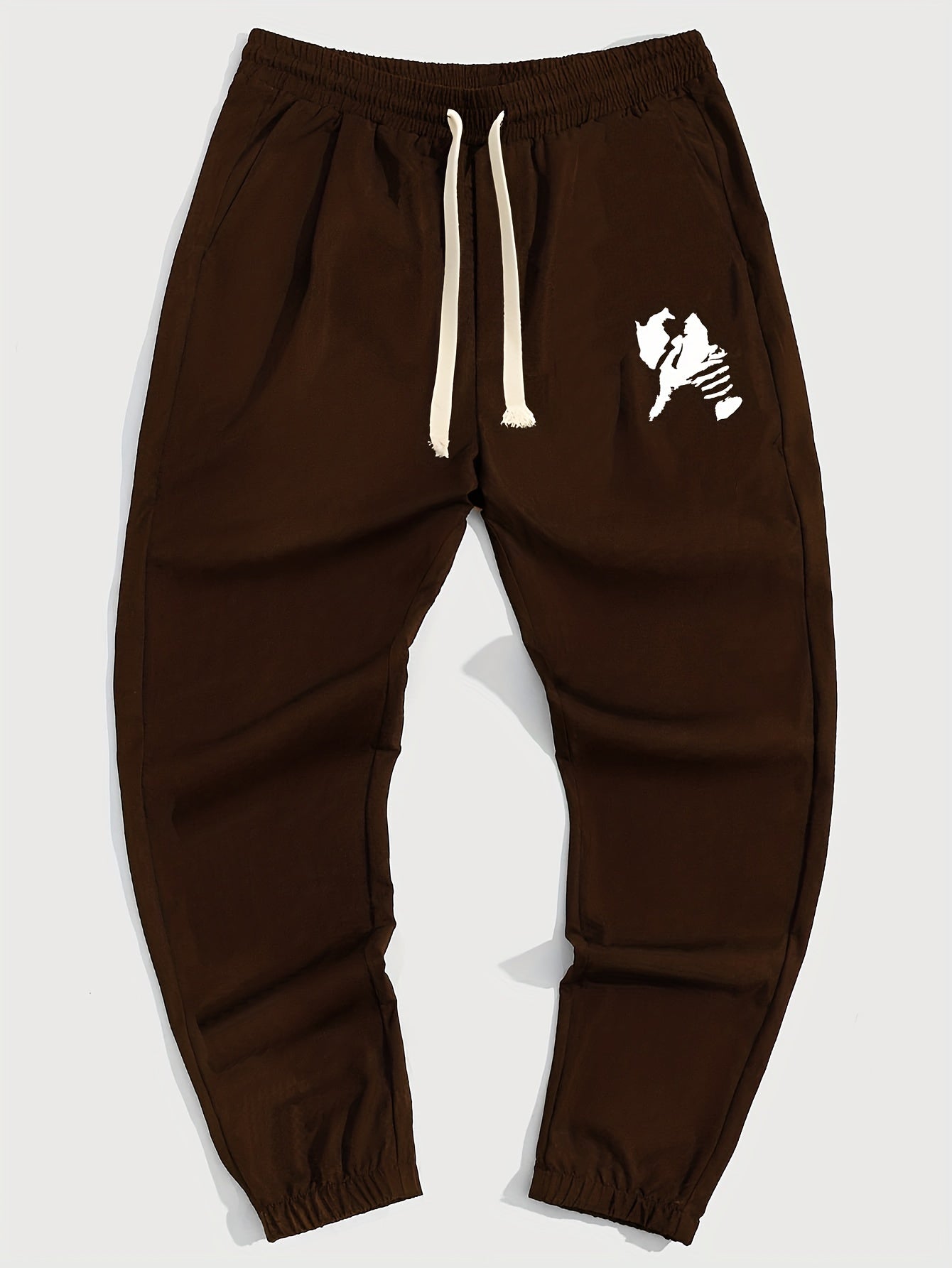 Cartoon Pattern Print Drawstring Sweatpants Loose Fit Pants Men's
