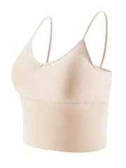 Solid Cami Top V Neck Sleeveless Women's Lingerie