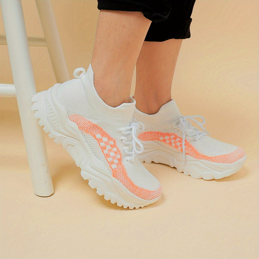 Women's Mesh Breathable Tennis Sports Shoes Lightweight Lace Up Travel Shoes