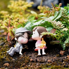 3pcs Wedding Couple Cake Ornament for Micro Landscape DIY Decoration
