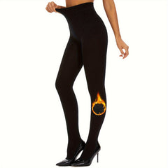 Plush Lined Tights Opaque High Waist Thermal Leggings