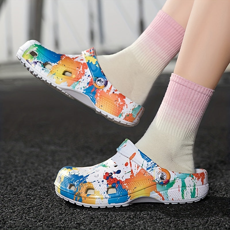 Women's Graffiti Pattern Clogs Casual Garden Shoes